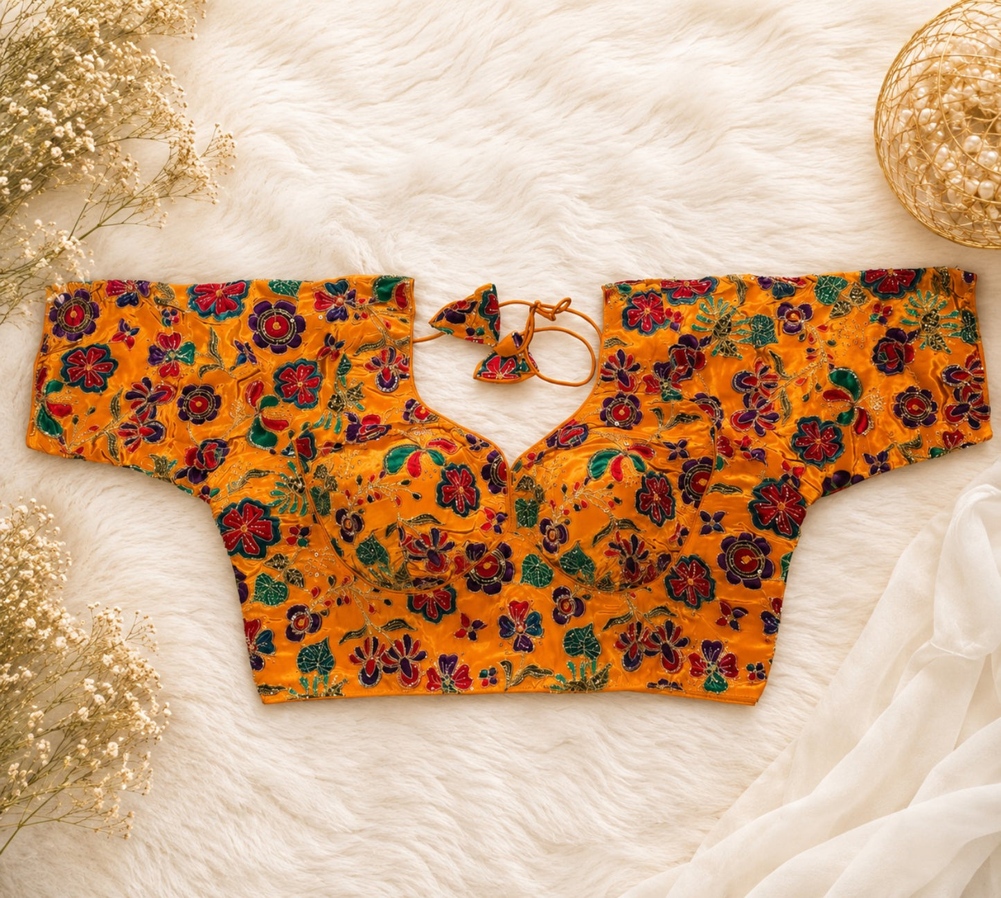 Mustard Embroidered Blouse (by The Last Stop)