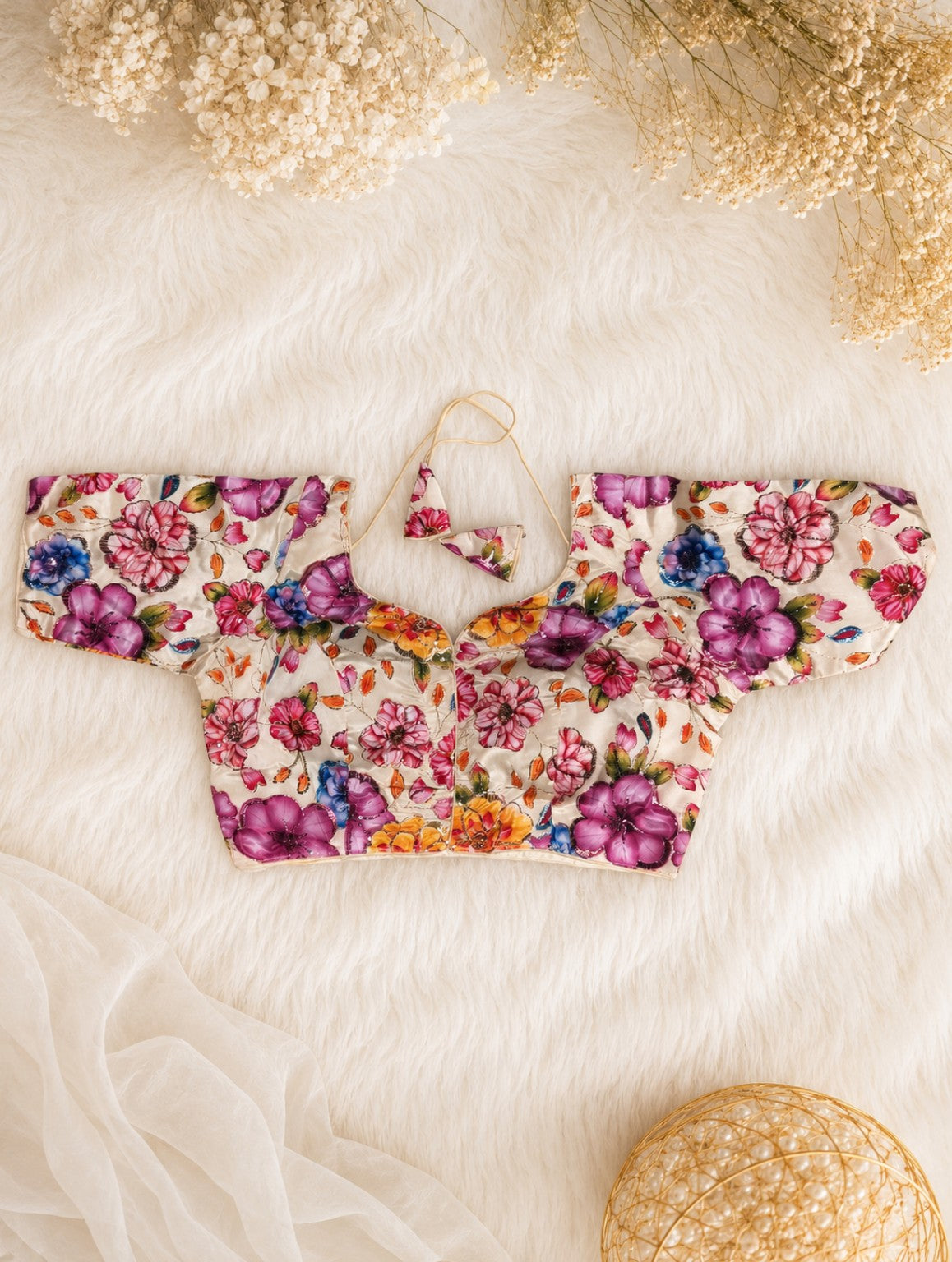 Cream Floral Printed Blouse (by The Last Stop)