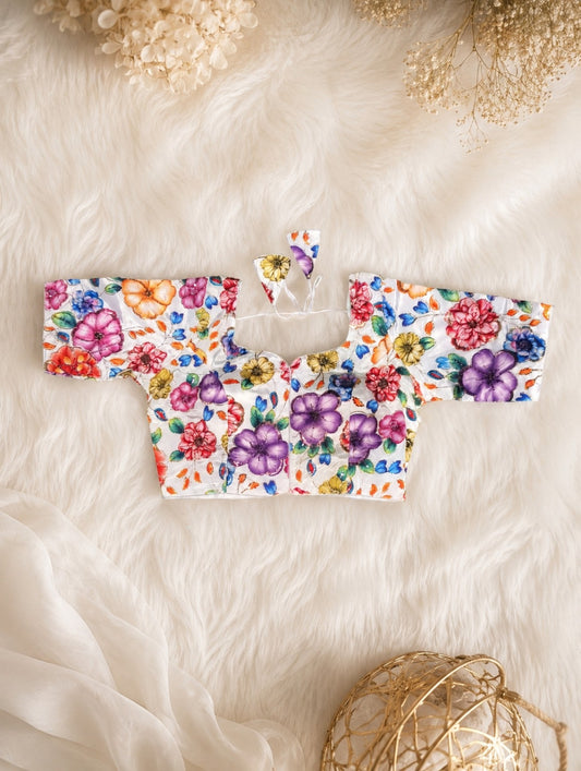 White Floral Printed Blouse (by The Last Stop)